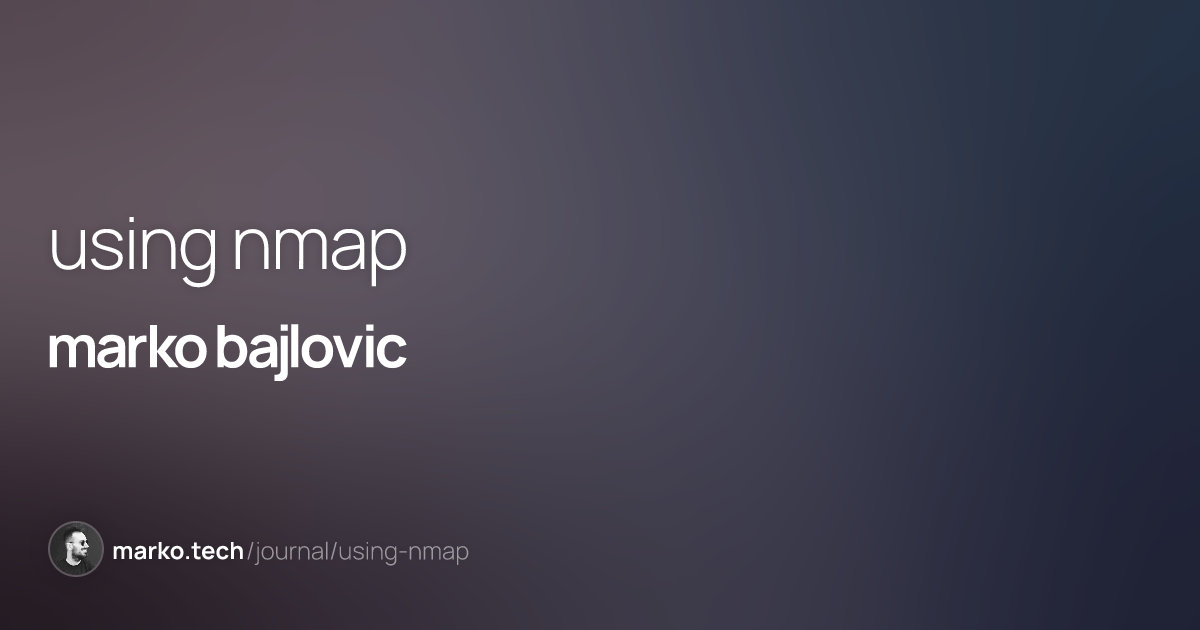 Using nmap marko tech